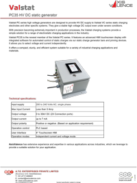 Valstat PC35 charging system