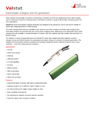 Valstat VC electrostatic charging system