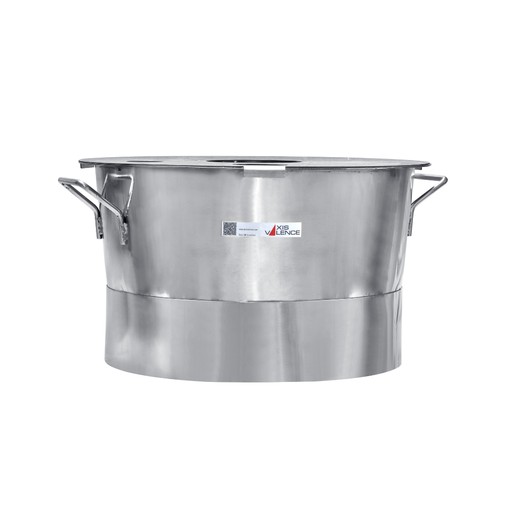 25 Liters SS304 Ink tank with sump and caster wheels for 240 mm B length pump with casterwheels